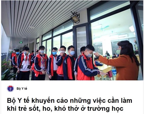 Bộ Y tế khuyến cáo những việc cần làm khi trẻ sốt, ho, khó thở ở trường học